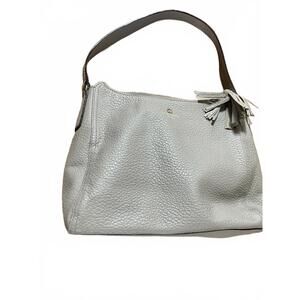 Kate Spade Gray Leather Handbag with Tassel Detail